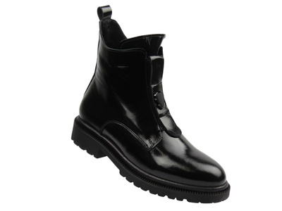 Dámské lakované kotníkové boty černé Nika Komfort 0791-3014