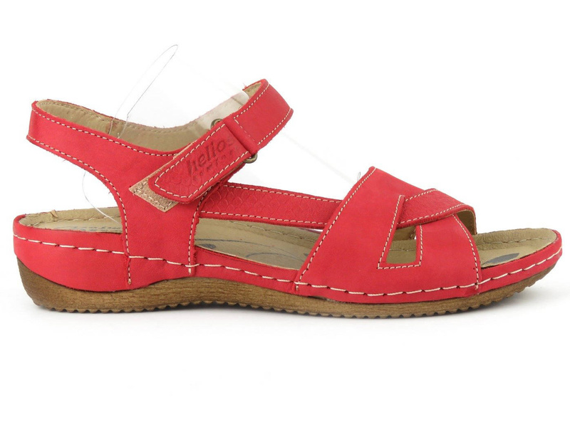 Pohodlné dámské sandály polské výroby - Helios Komfort 246, červené
