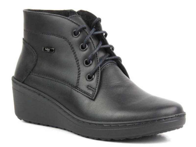 Dámské kožené kotníkové boty - HELIOS Komfort 554, černé