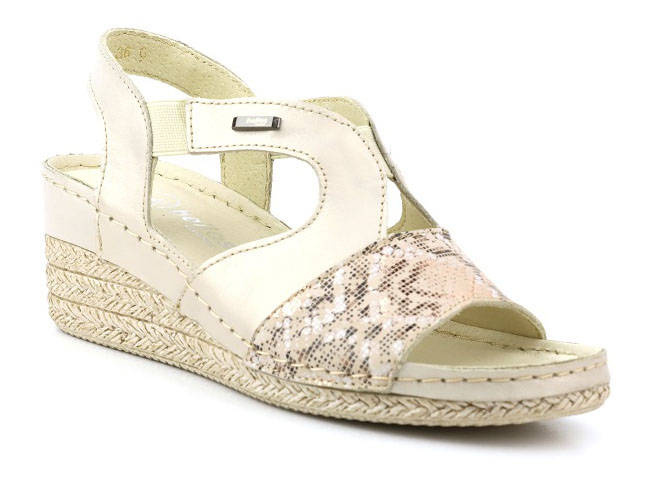 Dámské sandály na klínku - Helios Komfort 108, zlaté