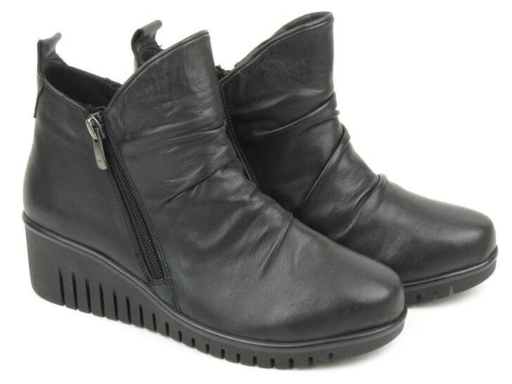 Dámské kotníkové boty na dva zipy - COMFORTABEL 960232-01, černé