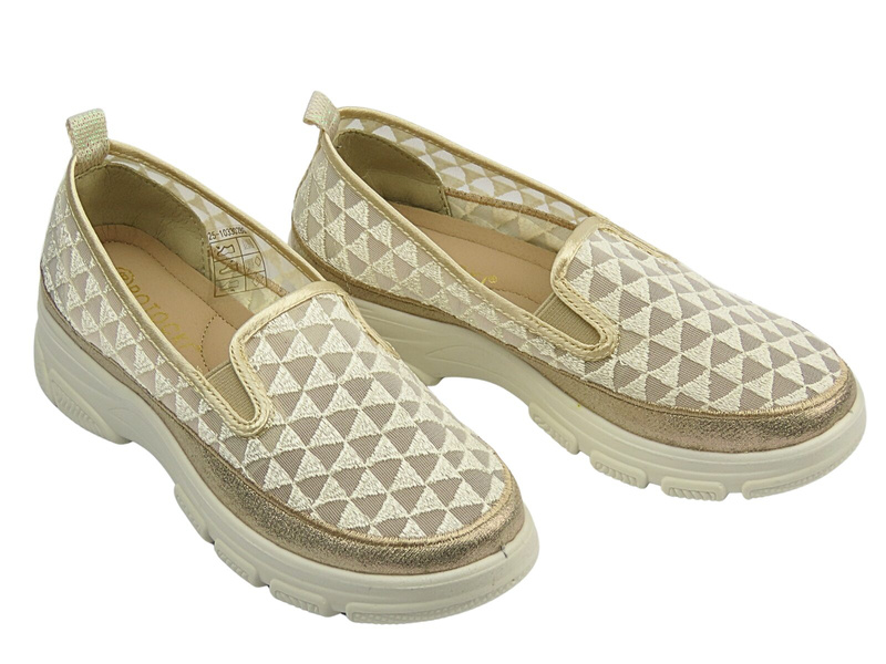 Dámské nazouvací polobotky béžové Potocki 25-103302