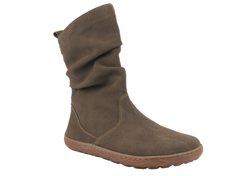 Dámské barefoot kotníkové boty z velurové kůže Nika 1465, čokoládové
