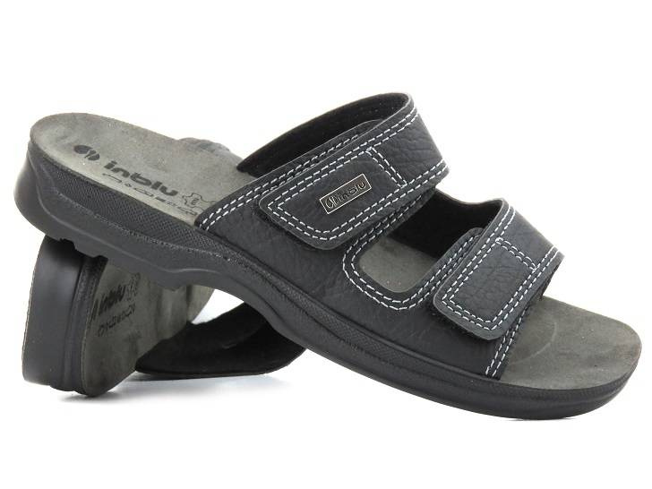 Pánské žabky se dvěma pásky na suchý zip - INBLU TG-06, černé