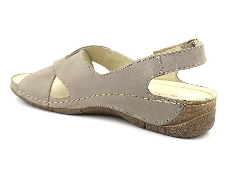 Dámské kožené sandály - HELIOS Komfort 229-1, šedé