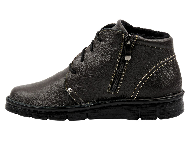 Dámské kožené kotníkové boty hnědé Nika Komfort 838