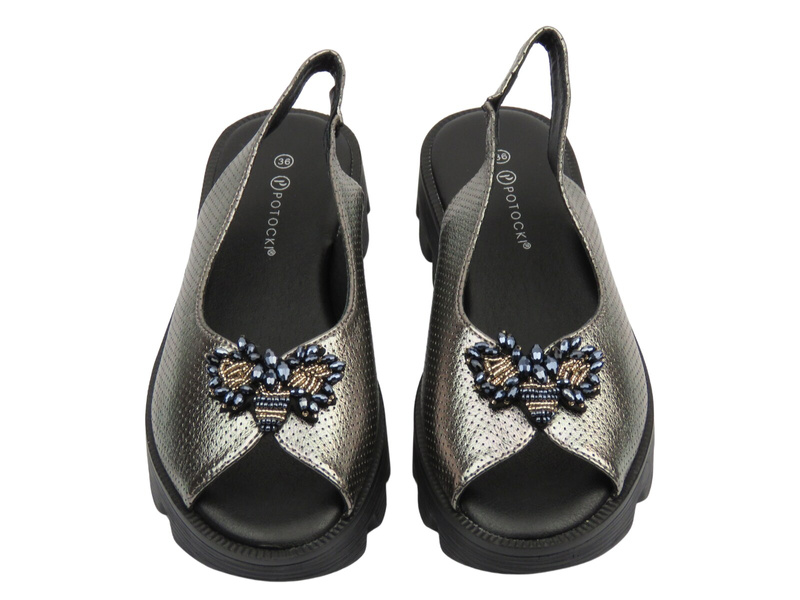 Elegantní dámské sandály Potocki 25-12610, černé