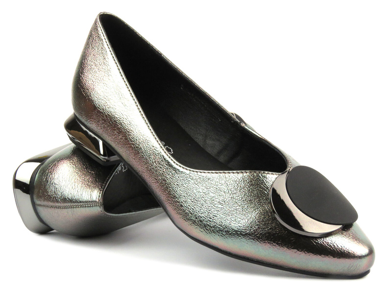 Dámské boty, balerínky - Potocki 24-12359, stříbrné