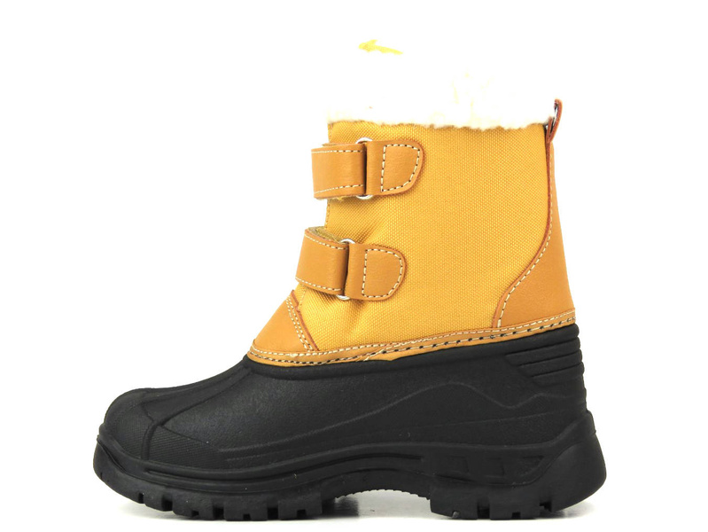 Dětské sněhule zateplené ovčí kůží - BIG STAR KK374237, hnědé a černé