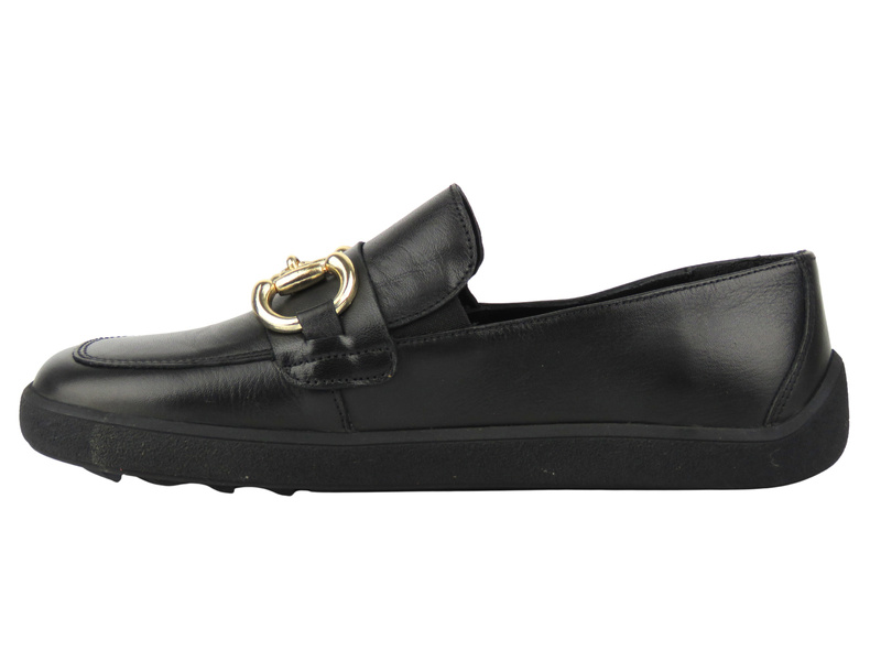 Barefoot kožené minimalistické dámské polobotky s vyšší šířkou H - Nika Komfort 26042 černé