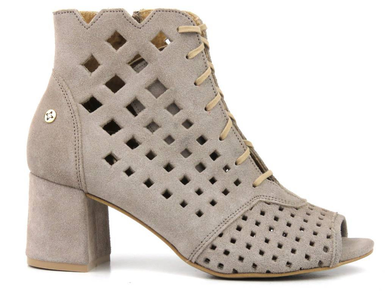 Jarní kotníkové boty, dámské semišové sandály - MACIEJKA 05966-10, béžová