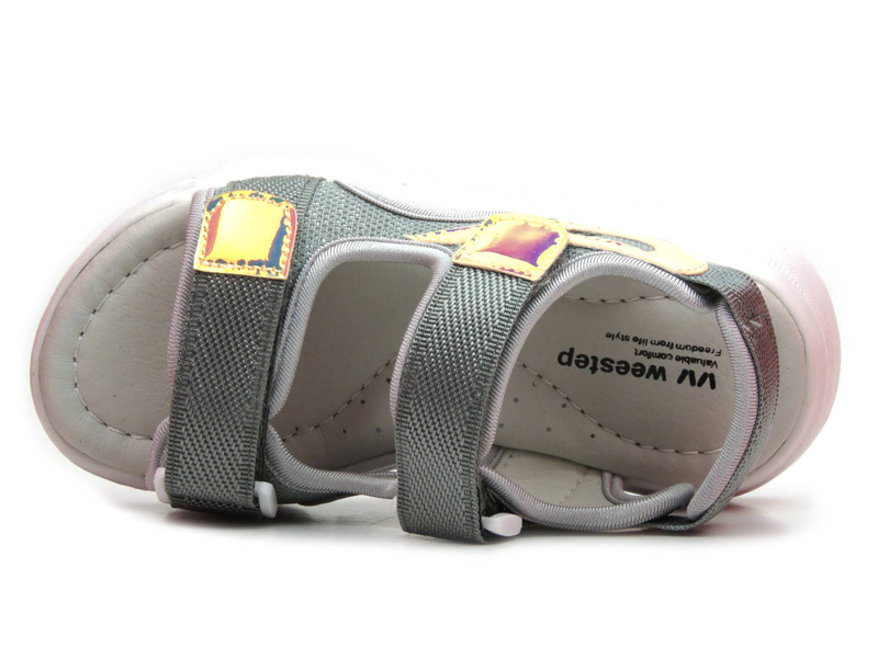 Dětské sandály s koženou podšívkou - Weestep R207750842, šedá
