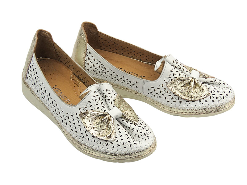 Dámské perforované polobotky bílé Venezia G010LEWOOBM129