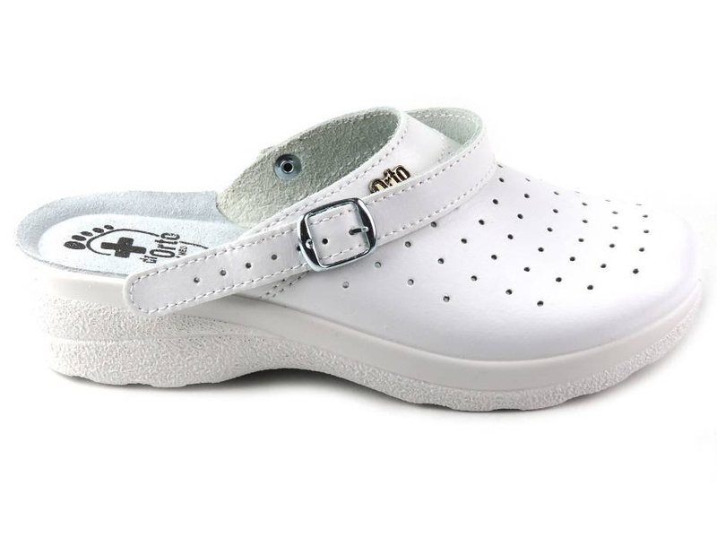 Kožené dámské sanitární a zdravotní pantofle - Dr Orto 157D002, bílé