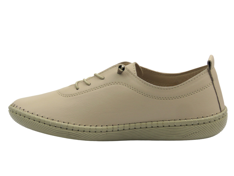 Kožené dámské polobotky ve sportovním stylu světle šedé Nika Komfort H2023