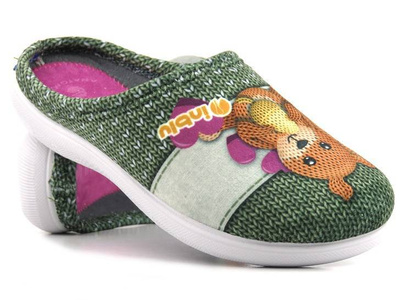 Dámské pantofle jako dárek - INBLU CAMILLE, zelené s veverkou