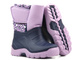 Teplé dětské sněhule na suchý zip - Manitu 120003-59, fialové se srdíčky