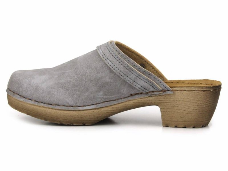 Dámské žabky, dřeváky na vysokém podpatku - INBLU BL-04, šedé