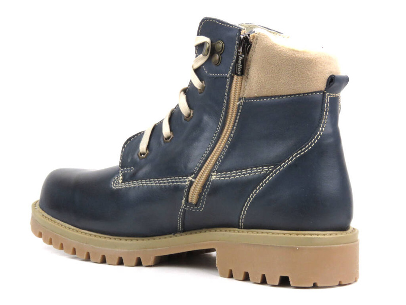 Pánské kozačky s vlnou - HELIOS Komfort 822, tmavě modrá