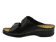 Pohodlné dámské pantofle z černé pravé kůže Sanipur 06-01
