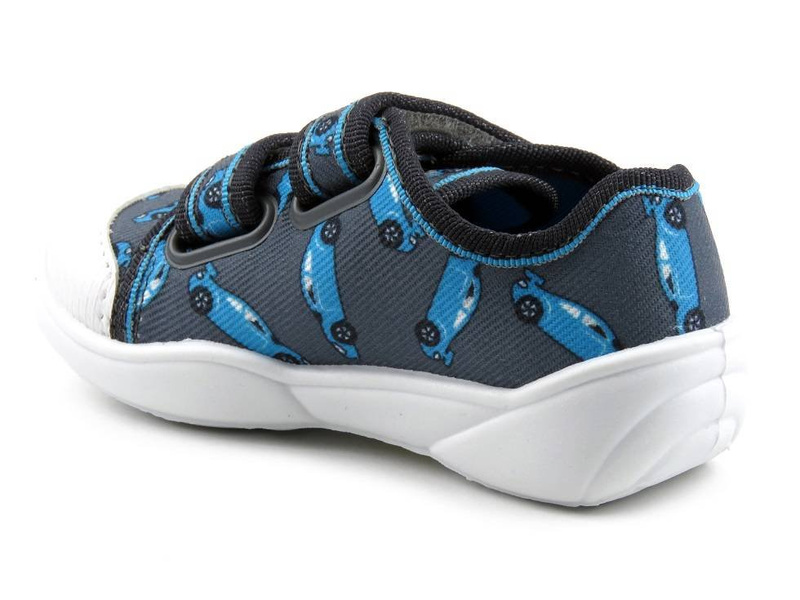 Dětské capáčky se zapínáním na suchý zip - Befado 907P132, modré s aut