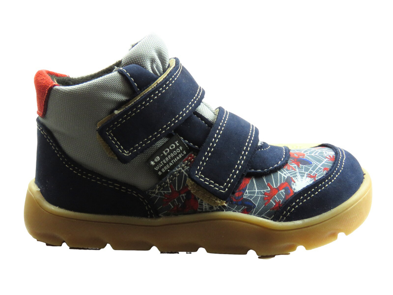 Dětské kotníkové boty a polobotky na suchý zip – Jamet 1124, modrá kožená