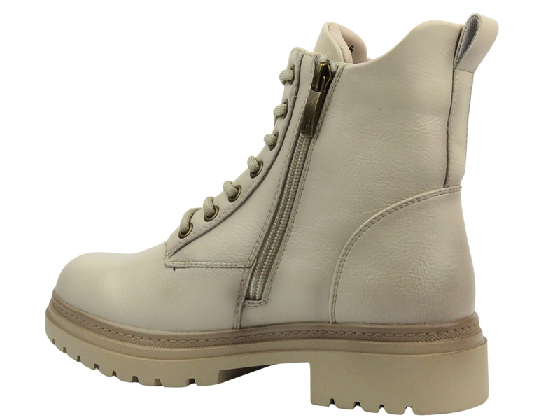 Dámské zateplené kotníkové boty - Potocki 24-12203, béžové