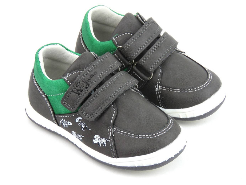 Dětské kotníkové boty, boty s koženou podšívkou - Wojtyłko 22005, šedá