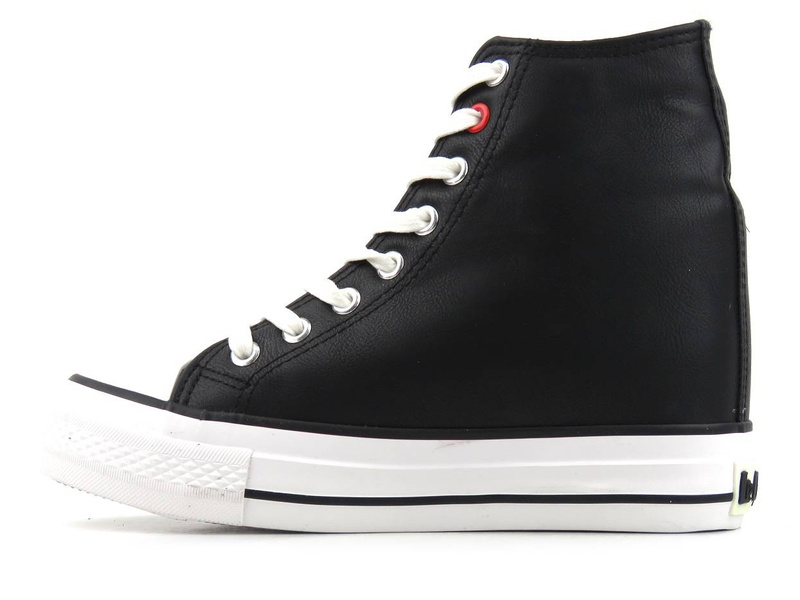 Dámské tenisky se skrytým klínem - LEE COOPER LCJ-21-48-0701L, černé