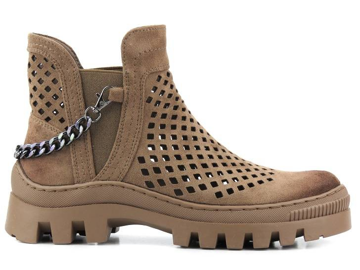 Dámské jarní, prolamované pracovní boty - Potocki 23-12028BR, hnědé