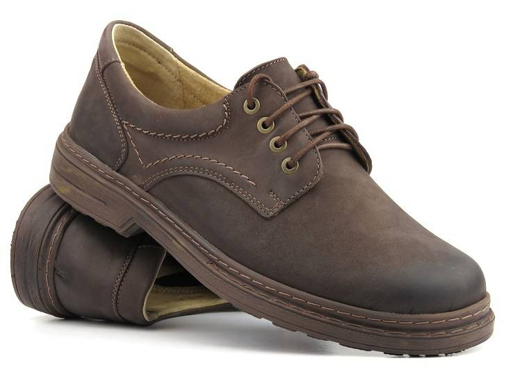 Pánská obuv z přírodní kůže - HELIOS Komfort 815, hnědá