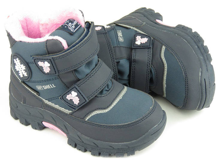 Sněhule pro dívky - AMERICAN CLUB Softshell HL 67/22, tmavě modrá