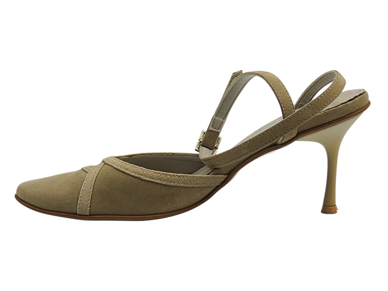 Lodičky na podpatku Ver Giovanni 526/16/M béžové s nastavitelným páskem