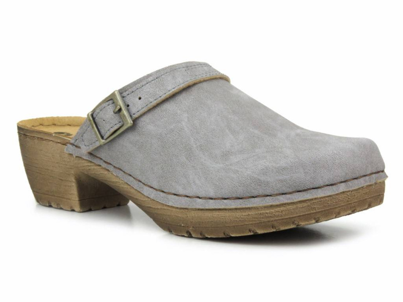 Dámské žabky, dřeváky na vysokém podpatku - INBLU BL-04, šedé