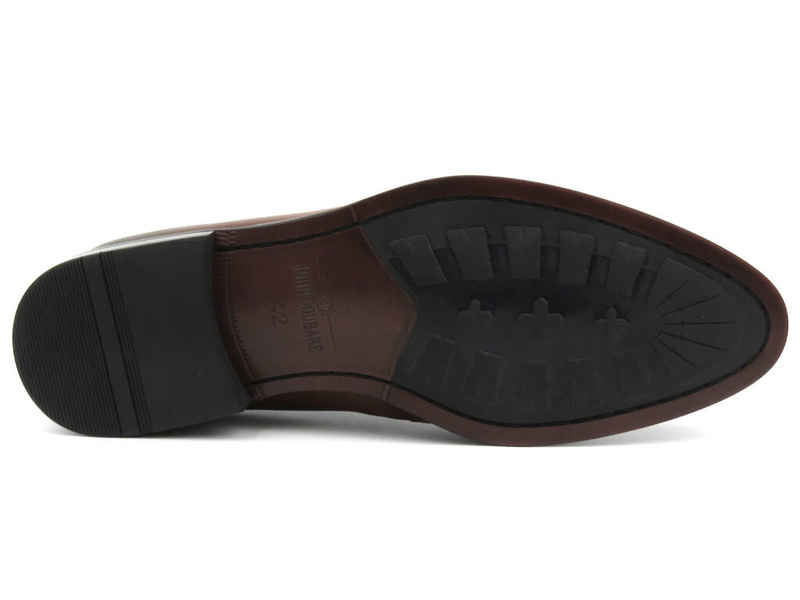 Elegantní pánská kožená polobotka - JOHN DOUBARE QA526-C7-N273, hnědá 