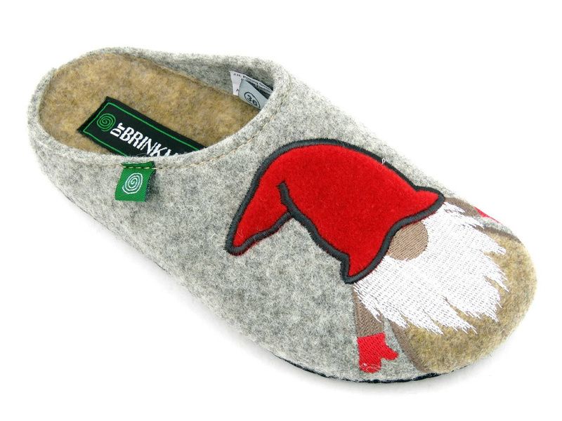 Dámské plstěné pantofle - BRINKMANN 320014-91, světle šedé s Mikulášem