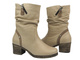 Pohodlné kožené kotníkové boty pro ženy - Galant Z23-4, béžová PL