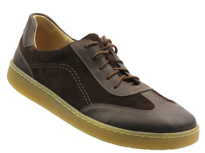 Barefoot kožené minimalistické pánské polobotky hnědé Helios Komfort 830