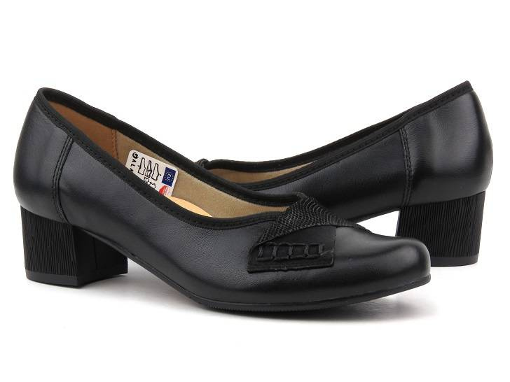 Kožené lodičky na vysokém podpatku - GALANT W23-39, černé