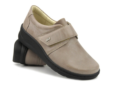 Pohodlné dámské boty na suchý zip - Waldi 0693, cappucino