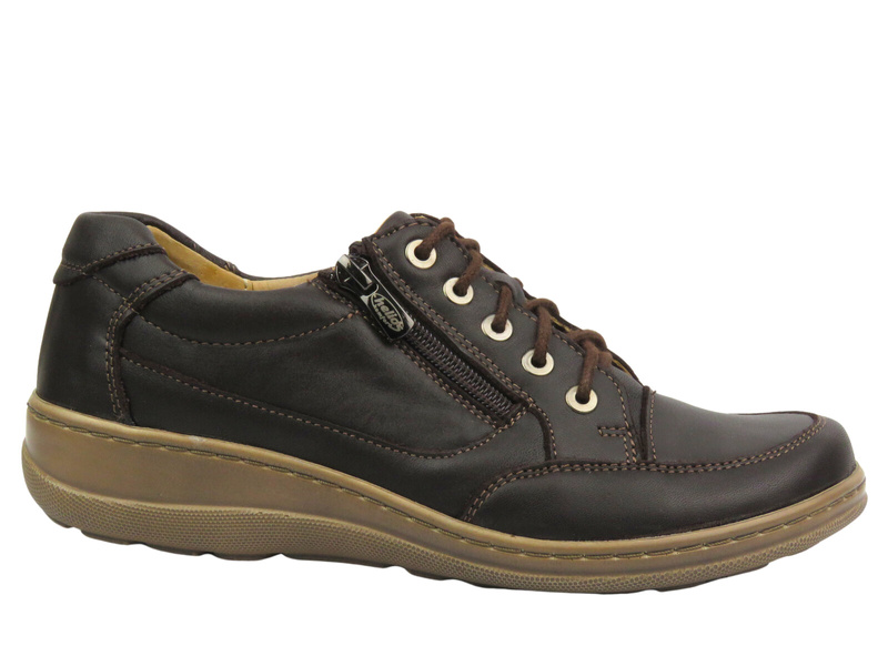 Pohodlné dámské boty ve sportovním stylu - Helios Comfort 357, tmavě hnědá