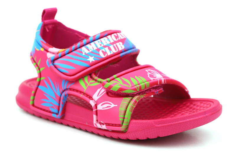 Pěnové sandály pro dívky - American Club NH 85/23 NH 86/23, tmavě růžové