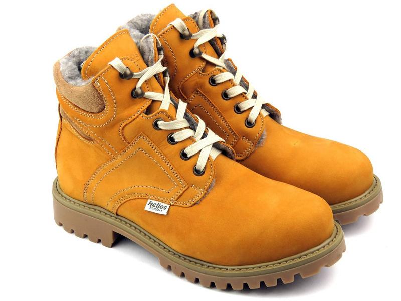 Dámské kožené boty zateplené vlnou - HELIOS Komfort 616/2G, camel