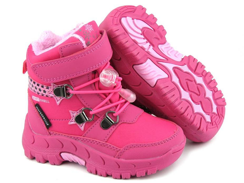 Nepromokavé dětské sněhule - AMERICAN CLUB Softshell HL 68/22, růžové