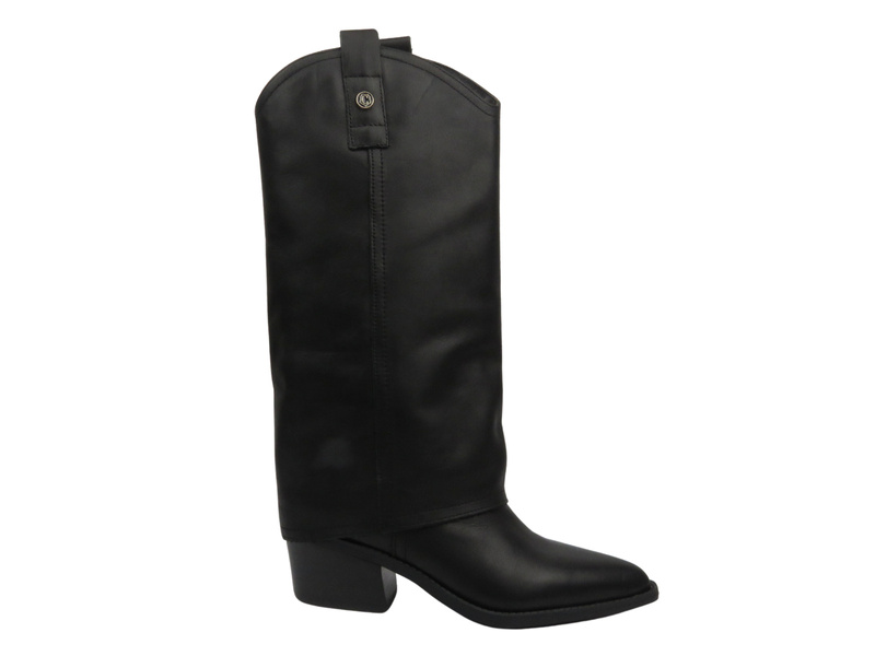 Dámské kožené kozačky - Syrena K-225, černé