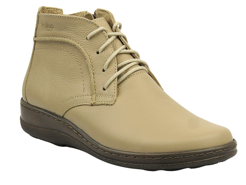 Pohodlné boty, dámské boty z měkké kůže - HELIOS Comfort 612-2 Ecru 3