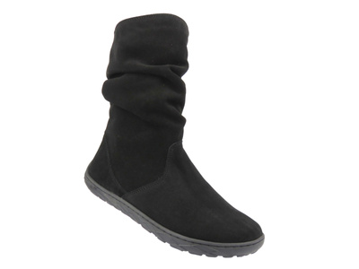 Dámské barefoot kotníkové boty z velurové kůže Nika 1465, černé