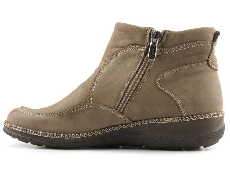 Dámské kožené kozačky zateplené - HELIOS Komfort 626, béžové