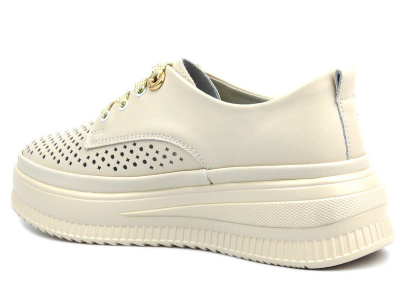 Ažurové polobotky, dámské tenisky - Artiker 54C1707, béžová barva