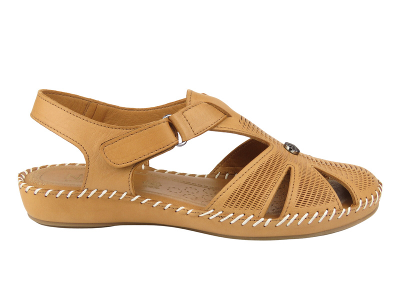 Dámské hnědé kožené sandály Nika Comfort 0613-051